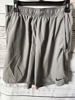 Nike Men’s Light Gray Athletic Shorts with Swoosh